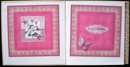 pretty shades of water colour lilies  pink/white in stripe 8x8 frame by Pamela Horton