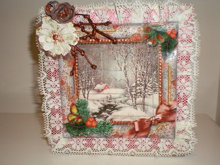 Winter Walk Holly 5inch 3D Paper Weaving Sheet by Pamela Horton