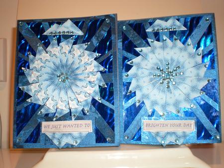 Lacy Blue Squares - Teabag Tiles Set 5 by Pamela Horton