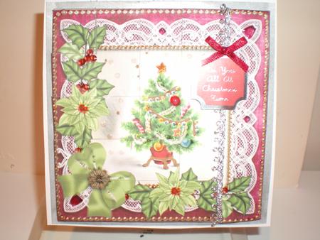 Elegant Green Tree Cerise 5inch 3D Paper Weaving Sheet by Pamela Horton