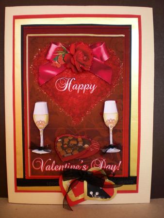 Happy Valentine's Day Decoupage Card Front by Pamela Horton