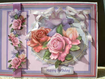 Lovely Roses on a Lace Oval by Pamela Horton