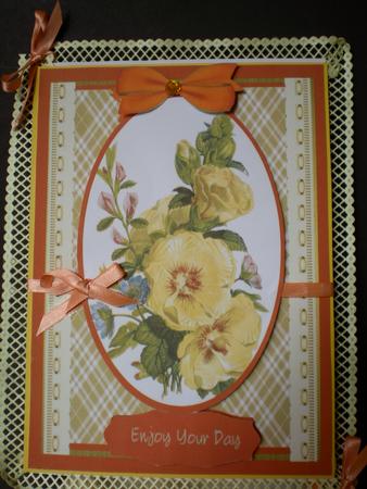 Lovely Yellow Flowers in Oval Frame  by Pamela Horton