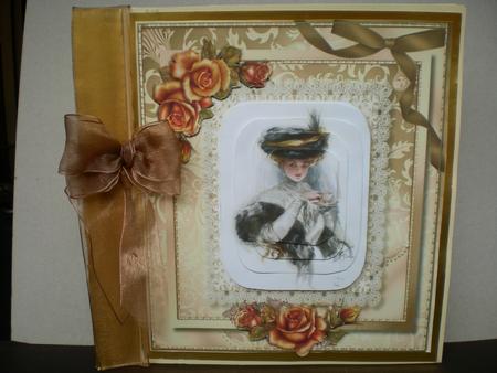 Beautiful Vintage Lady on Gold and Lace , ( Pyramarge ) by Pamela Horton