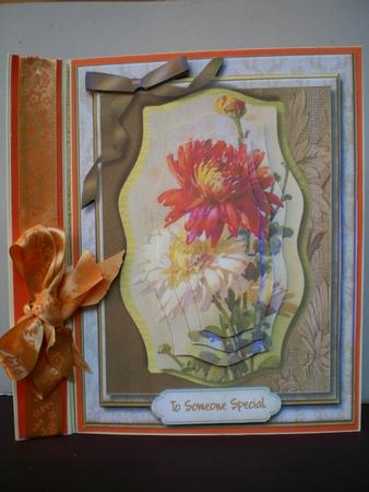 Beautiful Flowers on a Ornate Plaque by Pamela Horton