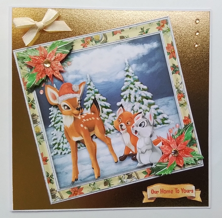 Reindeer  Santa 7x7 by Pamela J