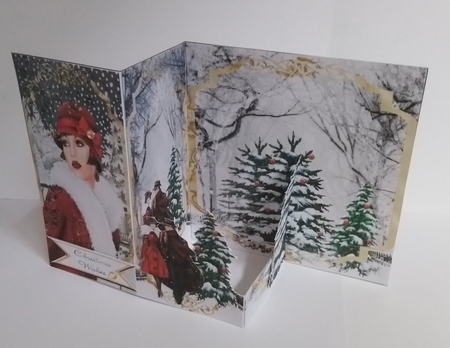 Z Fold Red Christmas/Birthday Art Deco  by Pamela J