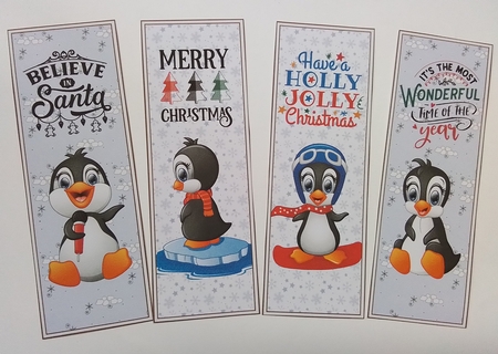 Christmas Penguins 4 x Bookmarks 1 by Pamela J