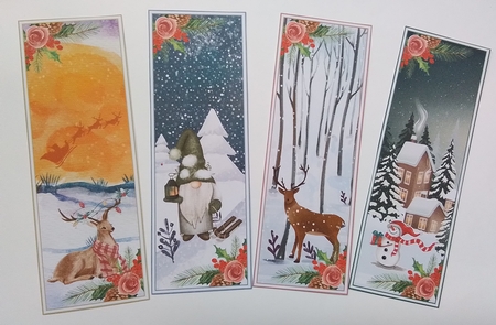 Christmas Winter Scene 4 x Bookmarks 1 by Pamela J
