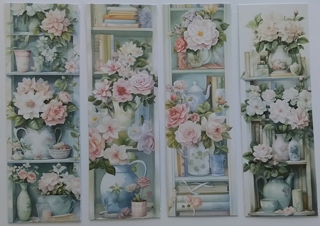 Shabby Chic Bookshelf Bookmarks by Pamela J
