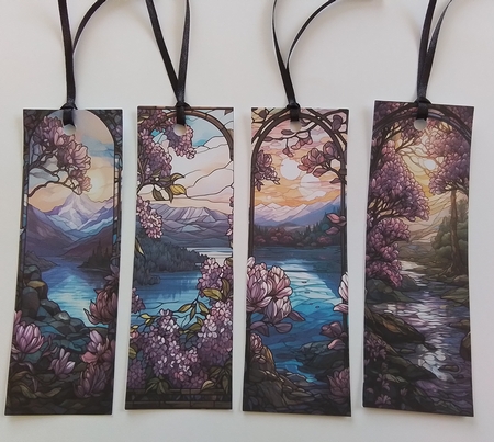 Lilac Stained Glass Bookmarks by Pamela J
