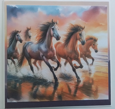 Sunset Beach Horses by Pamela J