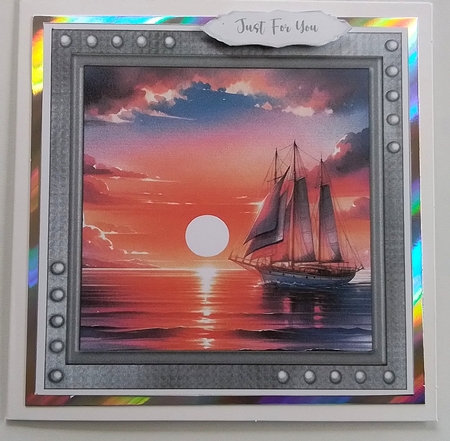 8x8 Beautiful Sunset Sailing + 2 Inserts by Pamela J
