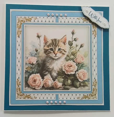 8x8 Mini Kit, Beautiful Kittens with Flowers by Pamela J