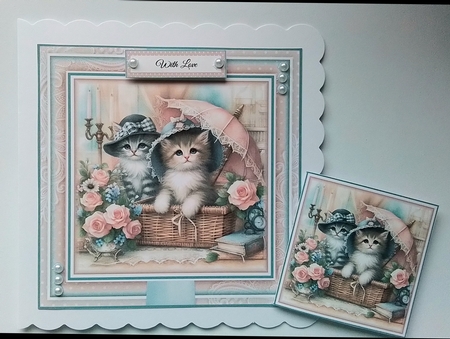 A Collection Of 4 Cute Shabby Chic Kittens & Puppies by Pamela J