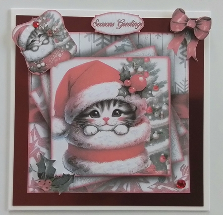 Cute Christmas Cat Mini Kit 7X7 by Pamela J