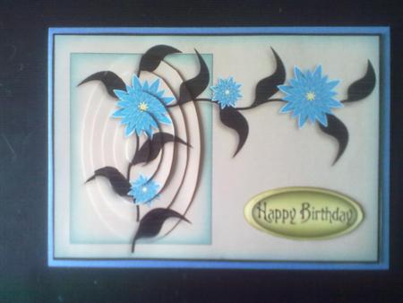 Oriental Blue Flowers Pyramid by pamela farquhar