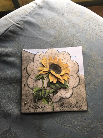 Sunflower Scalloped Over the Edge Card by Pamela Vick