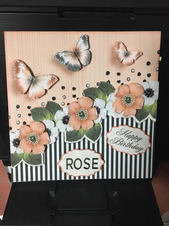 Vintage Stripes Flowers orange 1123 by Pamela Vick