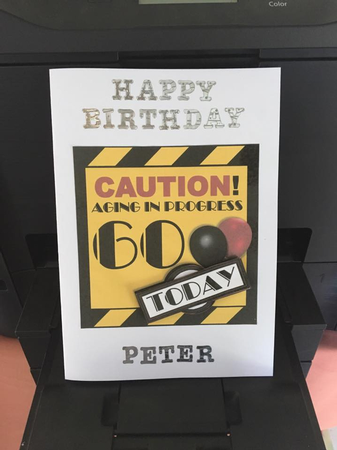 Aging in Progress Caution - 60th Birthday by Pamela Vick