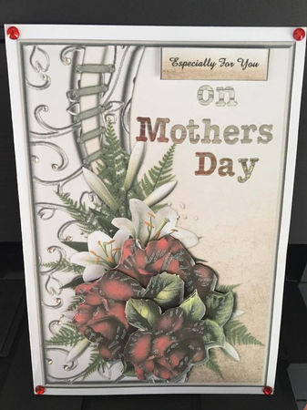 Beautiful  Shaped Border & Red Roses by Pamela Vick