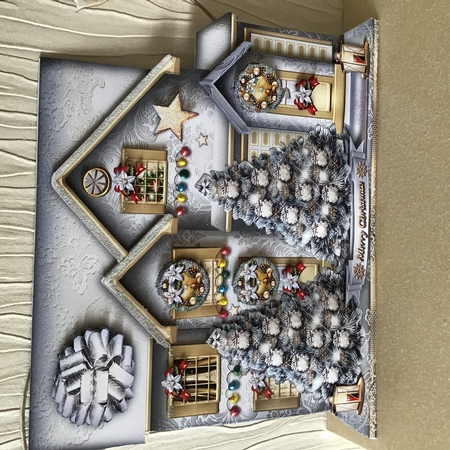 Winter Silver Christmas House Card Kit by Pat Horsford