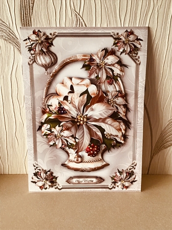Christmas Bouquet of White Poinsettias Card Kit by Pat Horsford