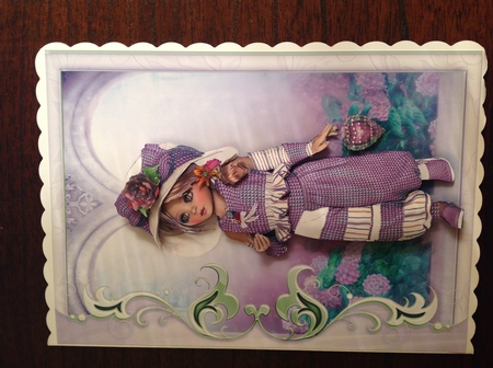Sweet Little Lilac Flower Garden Card Front & Decoupage by Pat Horsford