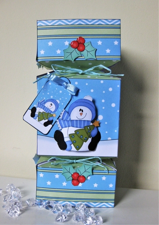 3D Large Christmas Cracker Box Mini Kit -  Snowman Rio has an Xmas Tree by Pat Mottram