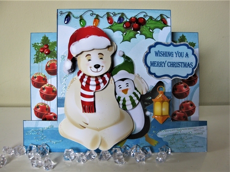 Arctic pals at Christmas stepper card by Pat Mottram