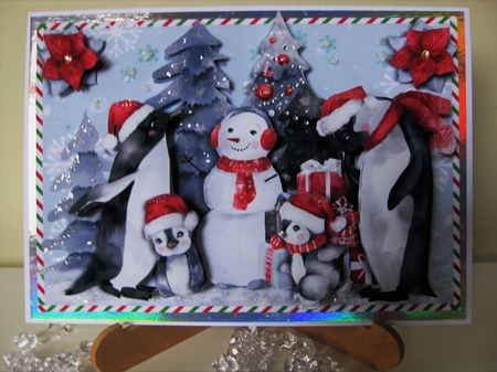 Penguin Family At Christmas Mini Kit by Pat Mottram