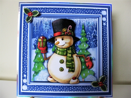 7x 7 Snowmans Christmas Gift by Pat Mottram