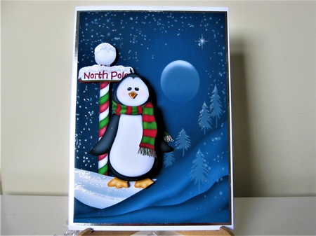 Xmas Night Penguin by Pat Mottram