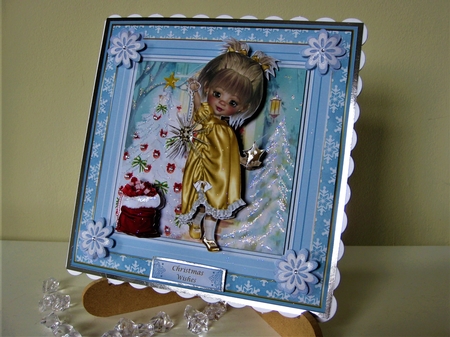 Little Angel Christmas Decoupage Topper 3 by Pat Mottram