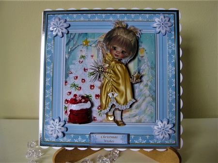 Little Angel Christmas Decoupage Topper 3 by Pat Mottram