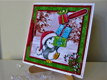 Percys Christmas Tower Card Mini Kit & Decoupage by Pat Mottram
