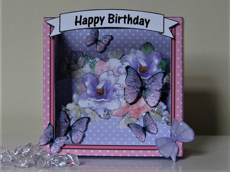 3D Floral Diorama Shadow Box Card Mini Kit  - Butterfly Blossoms by Pat Mottram
