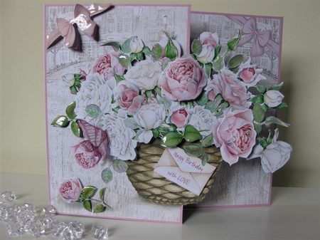 Beauty Bloom Basket 3D Card - Set 1 by Pat Mottram