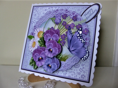 Spring Morning Decoupage Card Front by Pat Mottram