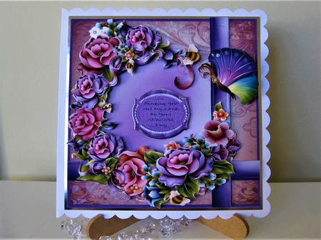 Purple And Pink Swag With Butterfly And Bees Mini Kit 7x7 by Pat Mottram