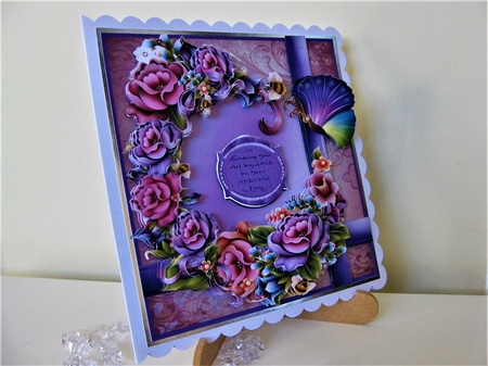 Purple And Pink Swag With Butterfly And Bees Mini Kit 7x7 by Pat Mottram