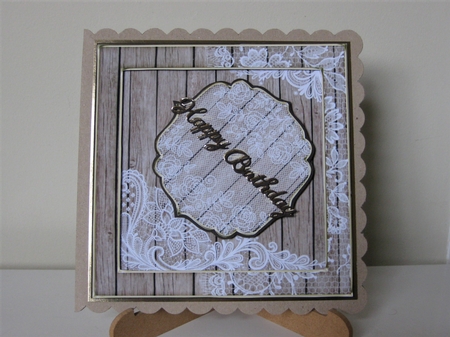 Wood and Lace Gold Edged Frame by Pat Mottram