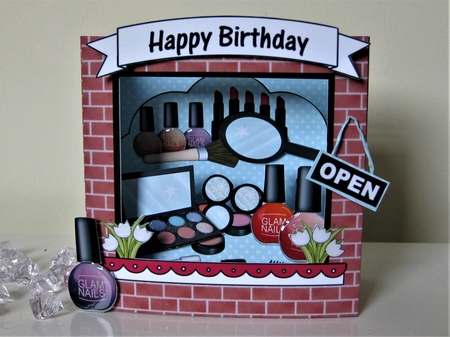 3D Shadow Box Card Mini Kit  -  The Blush Boutique Beauty Shop by Pat Mottram
