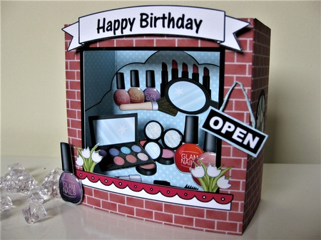 3D Shadow Box Card Mini Kit  -  The Blush Boutique Beauty Shop by Pat Mottram