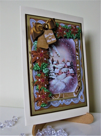 Snow Village Good Cheer 7x5in Fancy Lace Step by Step by Pat Mottram
