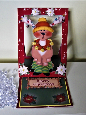 Forever Framed Easel Card - Reindeer Jingle by Pat Mottram