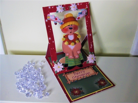 Forever Framed Easel Card - Reindeer Jingle by Pat Mottram
