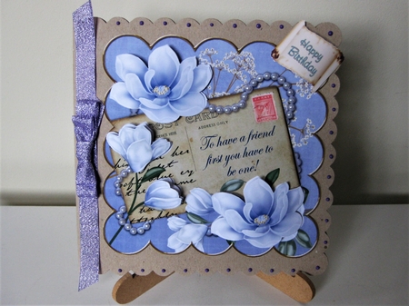 Blue Magnolia Be a Friend 6in Decoupage Step by Step by Pat Mottram