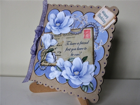 Blue Magnolia Be a Friend 6in Decoupage Step by Step by Pat Mottram