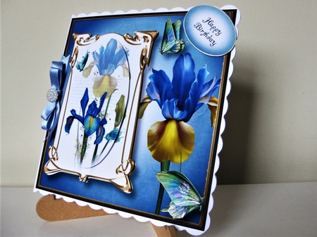 Art Nouveau Blue Iris by Pat Mottram
